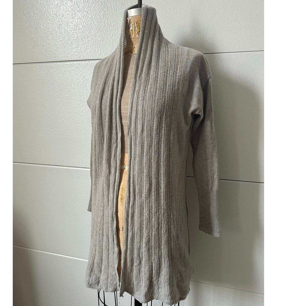 Calvin Klein jeans Women's 100% Cashmere Open Front Pale Gray Sweater Sz s